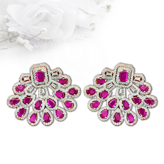 Dazzle with these exquisite ruby and diamond earrings