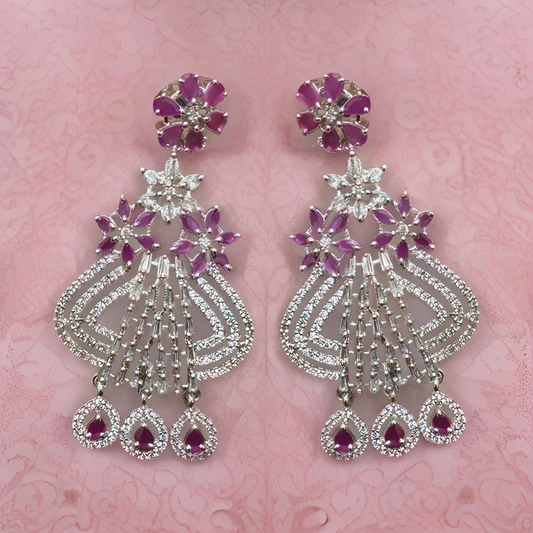 Dazzle with these exquisite pink and white earrings