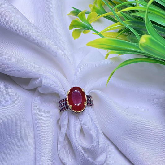 Dazzle with this stunning ruby ring